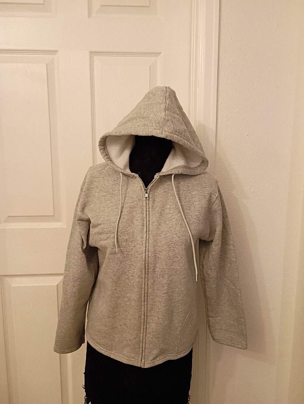 Women's Gray Full Zip Hoodie Sweatshirt